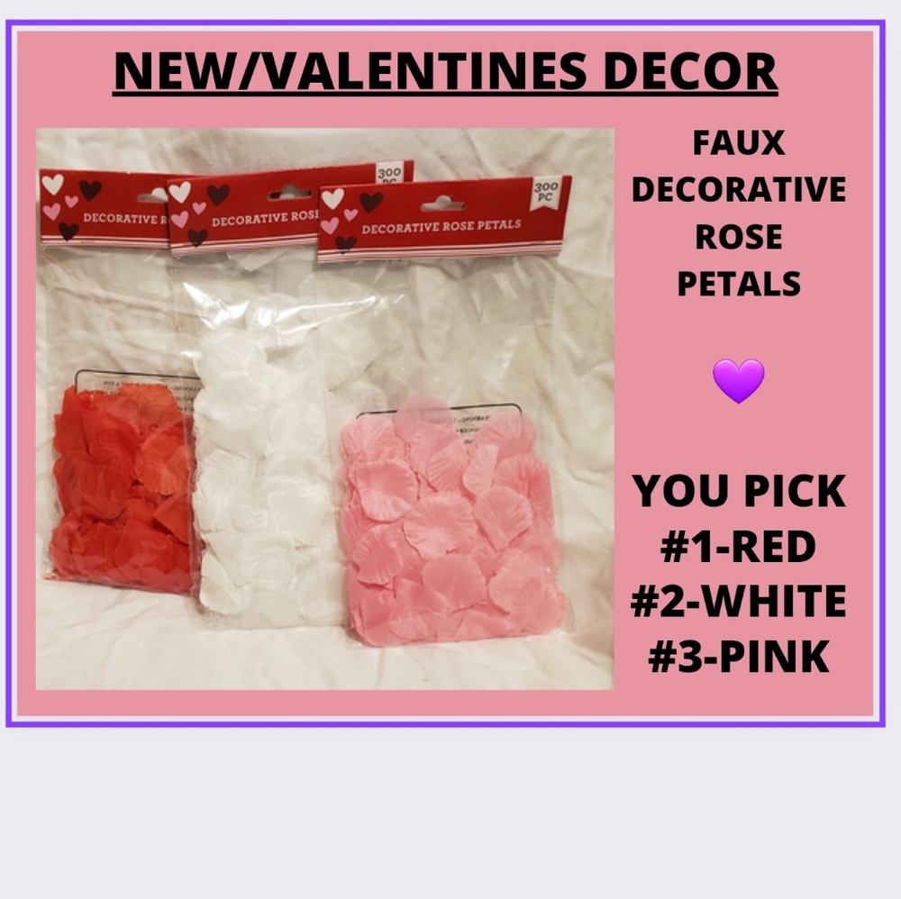 🔥1-BAG OF FAUX ROSE PETALS 300 PIECES ♥️YOU CHOOSE♥️